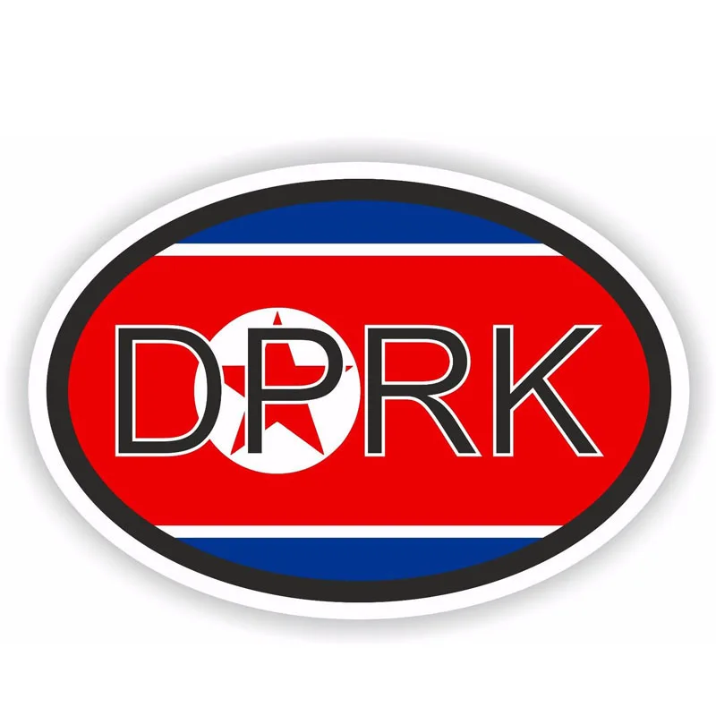 YJZT 9 8 см * 6 отражающий DPRK флаг корейский код страны смешная наклейка на автомобиль