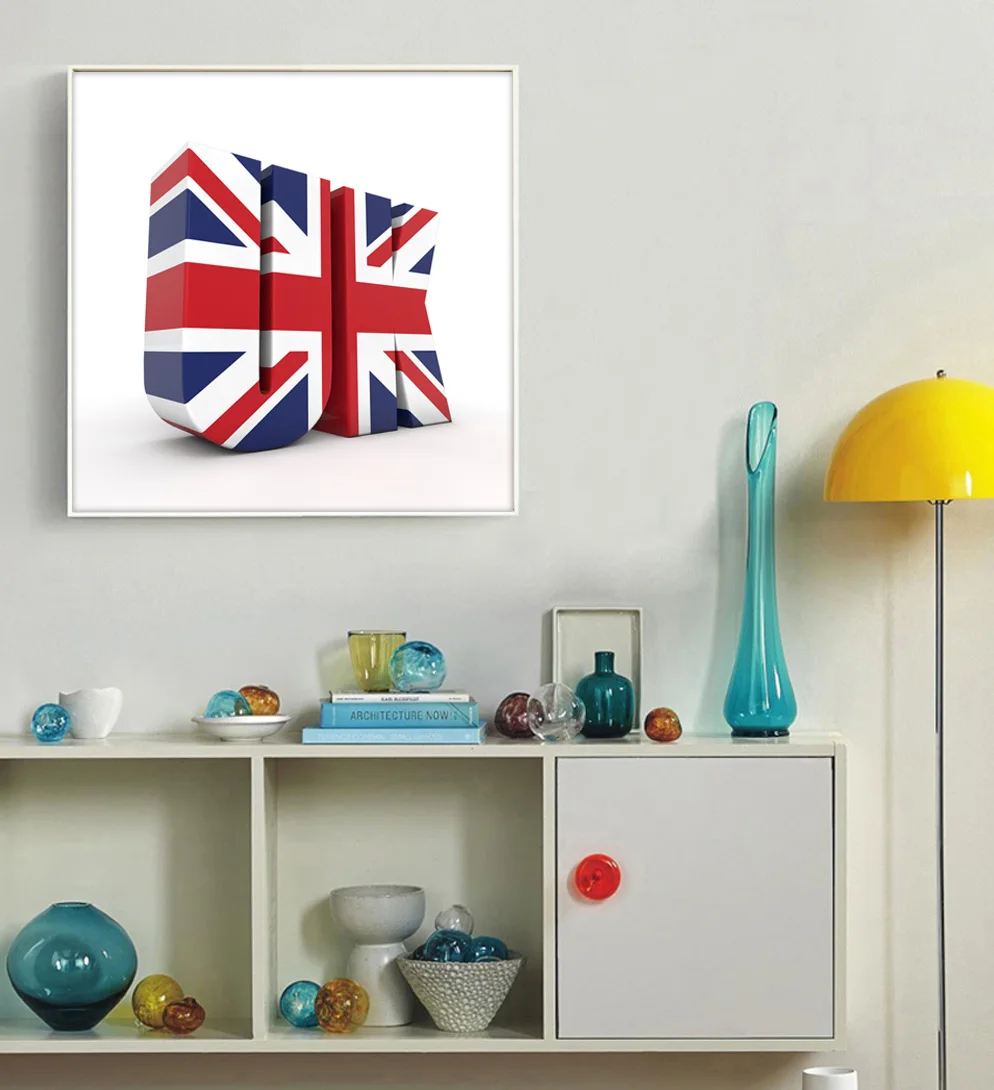 Новинка 2015 цветной парусиновый постер с флагом Великобритании Картина на холсте
