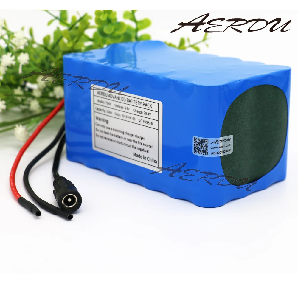 AERDU 7S4P 10Ah 24V литиевая батарея 29,4 V электрический велосипед Одноколесный велосипед ebike литий-ионные батареи Встроенный 15A BMS