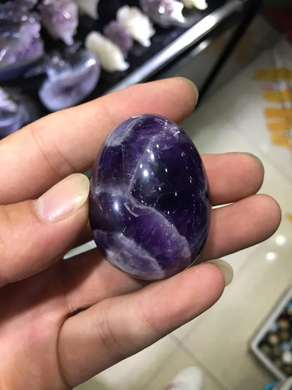 

New fashion fantasy amethyst eggs, crystal eggs without holesfor massage and household decoration
