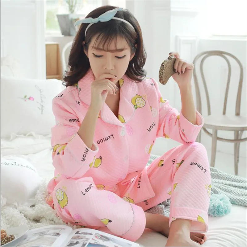 Осенне зимняя одежда для кормления утепленная Пижама беременных женская пижама