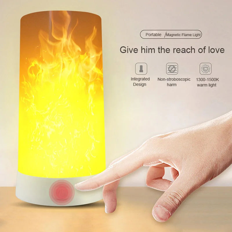 LED Flame Effect Fire Light Bulb USB charged Flickering Decorative Flame Atmosphere mood Lamp Artificial vivid fire party bar l