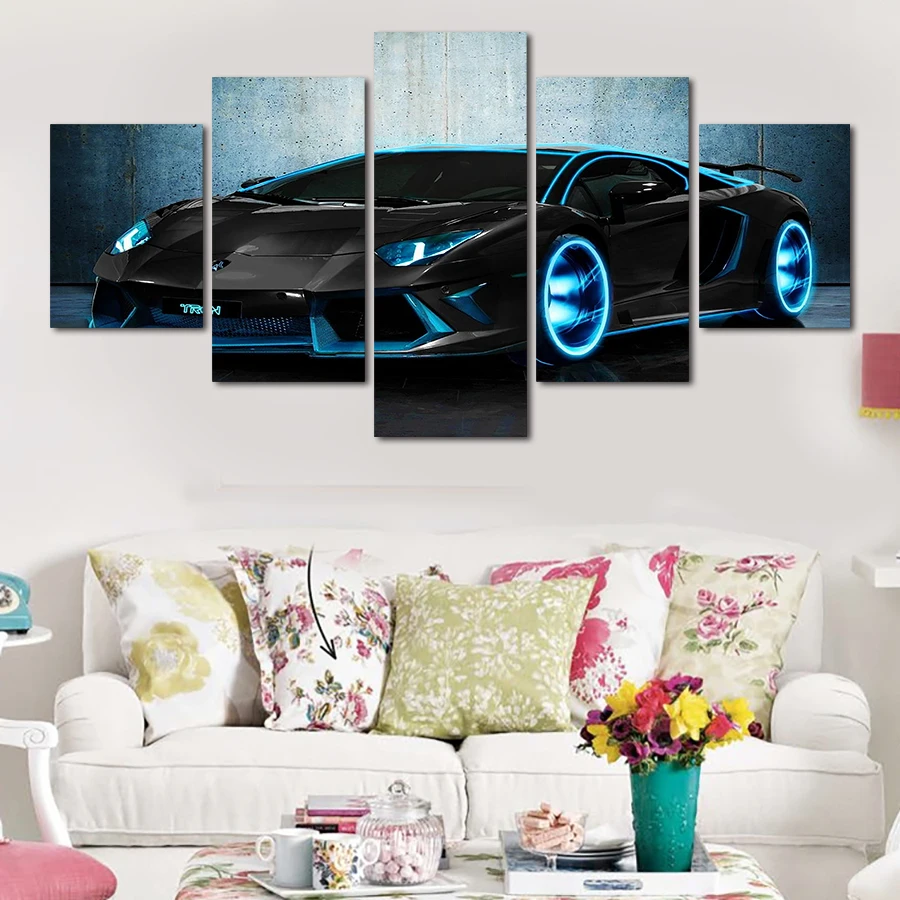 Куадрос Fallout без рамы 5 шт. спортивный автомобиль Hd Печать холст Краски ing