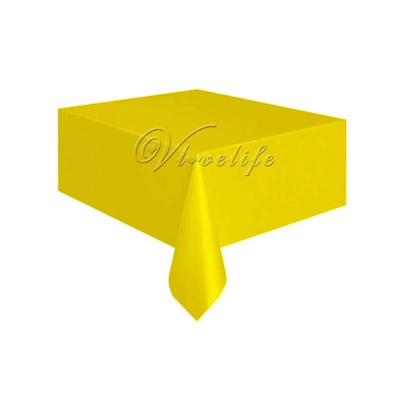 yellow Новая пластиковая скатерть для стола прямоугольной формы, размер 5" X 108", скатерть для свадебного торжества, украшения для стола, скатерть - Цвет: yellow
