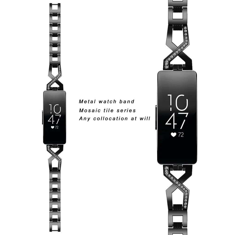 Защитная пленка 2 в 1 для браслета Fitbit Inspire Band металлический сменный наручный