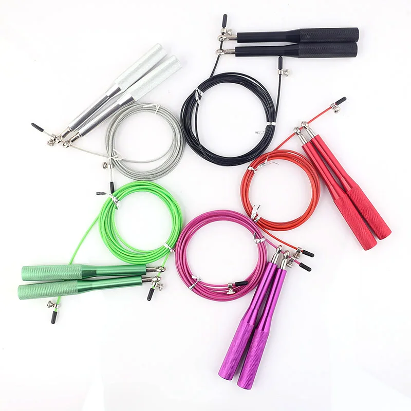 

200Pcs/Lot Sport Speed Jump Rope Ball Bearing Metal Handle Skipping Stainless Steel Cable Fitness Equipment 2018