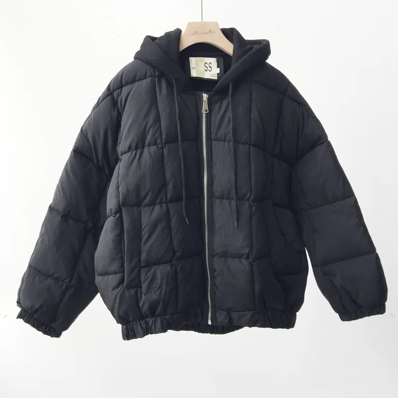 2018 winter clothing new students hooded loose casual bat sleeve cotton-padded jacket warm woman | Женская одежда