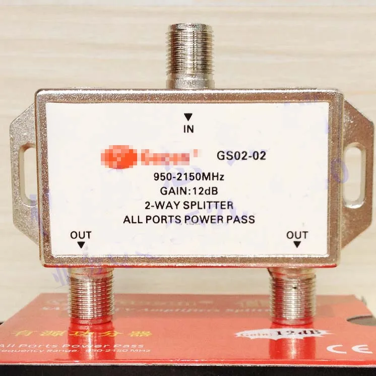 1 в 2 out спутниковый ТВ сплиттер Way SATV/CATV усилители 950 2150MHz F Тип коннектор усиление 12