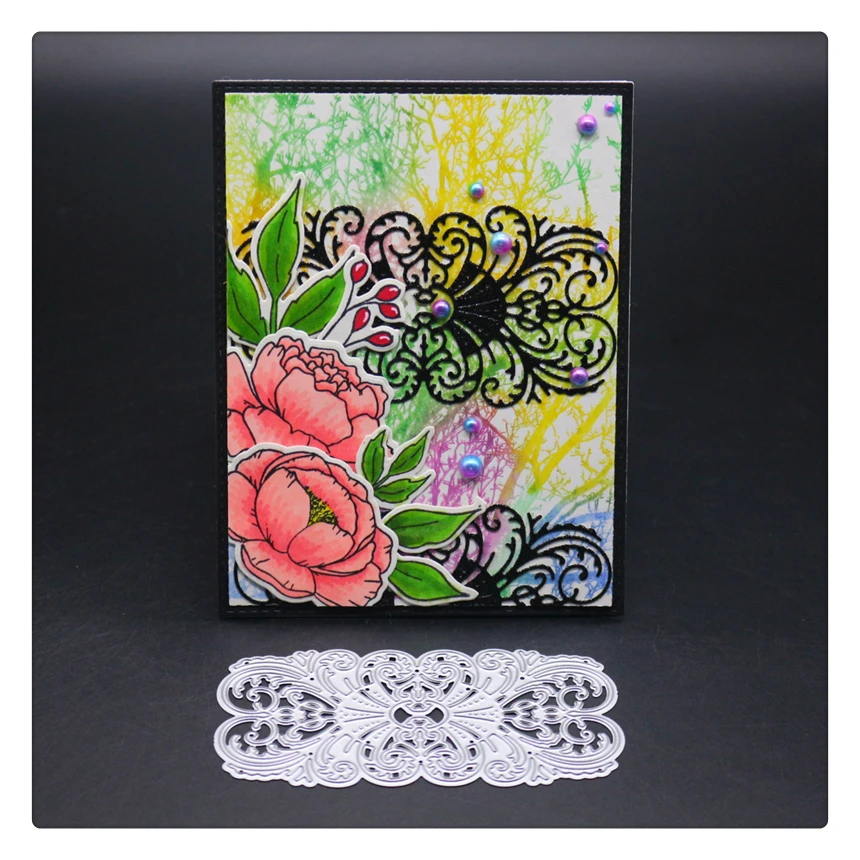 

YINISE Cuts Scrapbook Metal Cutting Dies For Scrapbooking Stencils Flower Lace DIY Album Cards Decoration Embossing Die Cut