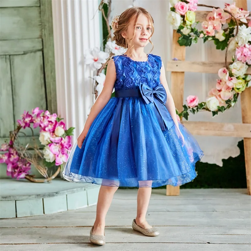 Flower Girl Dress Summer Tutu Wedding Birthday Party Kids Dresses For Girls Children's Clothing Teenage 8 10 12 Years Gown | Детская