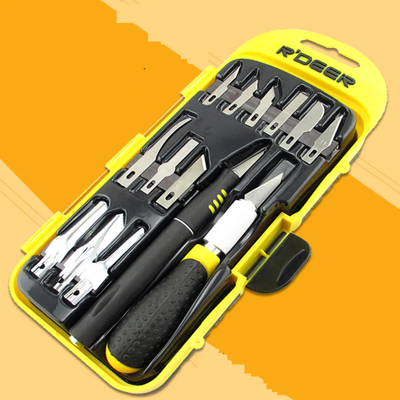 14 шт./лот нож для резьбы по дереву сталь SK5 нескользящая ручка