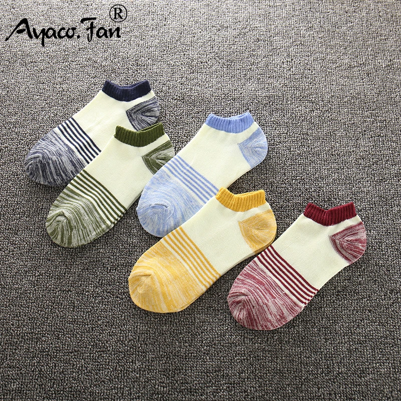 Мужские спортивные носки лодочки с надписью хлопковые в полоску новые мужские