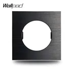 Универсальный настенный выключатель Wallpad L6, черный, с матовой алюминиевой пластиной, 86*86 мм