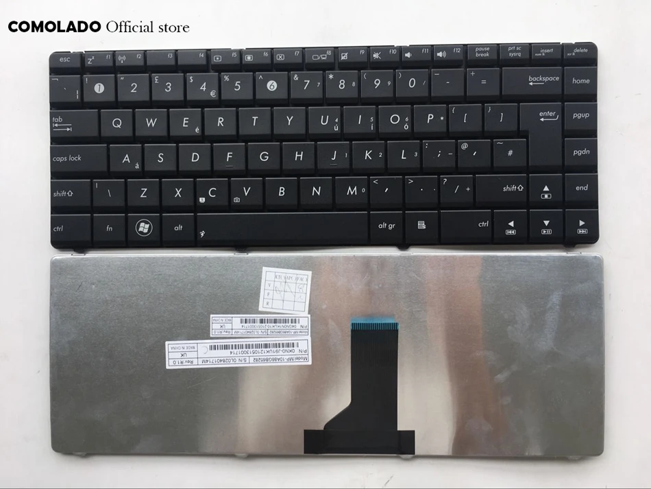 Британская клавиатура для ASUS N43 N43S N43Jf K43 K43T X42J K42JZ X43B X43TA X43U черная британская