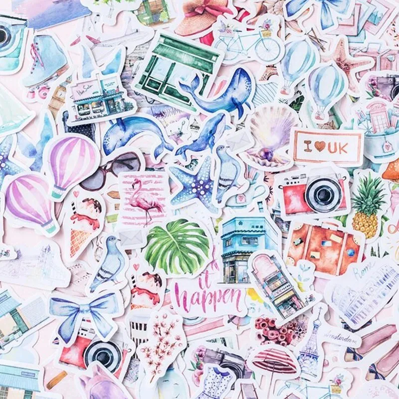 40 шт./лот путешествия DIY бумажные стикеры для дневника Kawaii украшения наклейки
