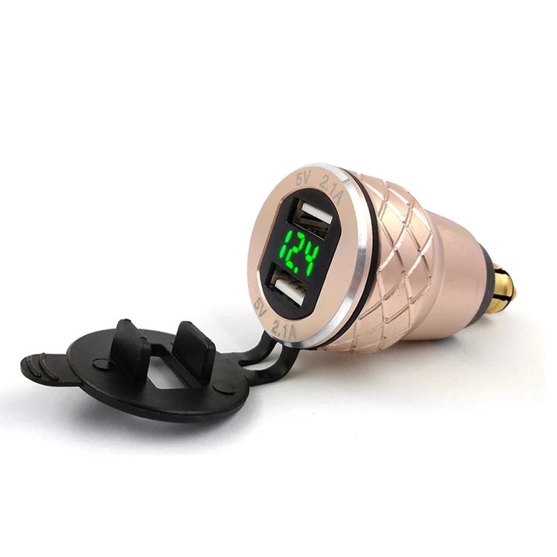 ACCNIC Универсальный алюминиевый мотоциклетный двойной телефон 2 порта разъема DIN