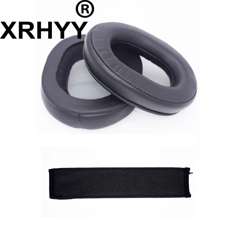 XRHYY черный Набор сменных кожаных подушечек для ушей верхняя повязка на голову