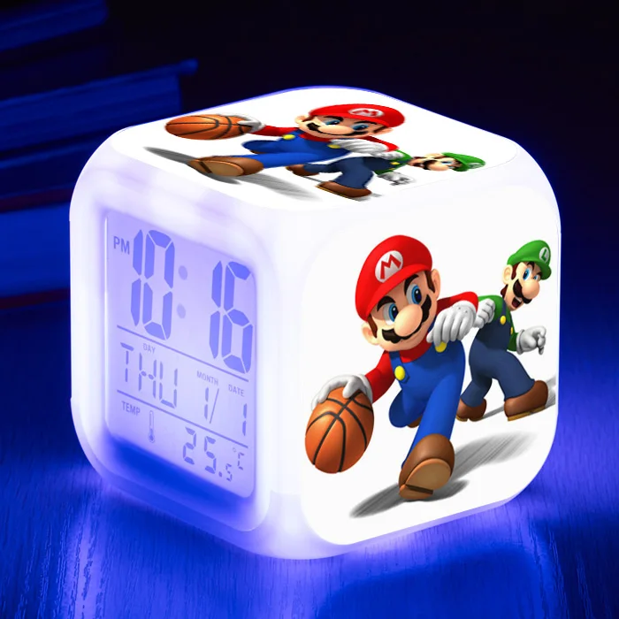 3 Стиль, будильник Super Mario Bros, 7 цветов, светодиодный, цифровые часы Despertador, лучший рождественский подарок, дата и температура - Цвет: 3