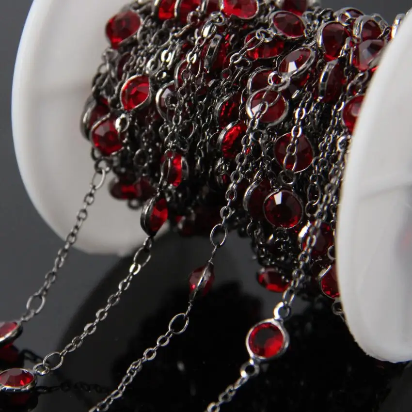 6 мм граненые круглые бусины из красного стекла цепочки монетного Покрытые