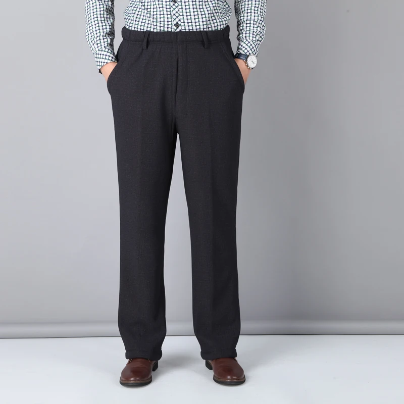 Мужская одежда для среднего и пожилого возраста Зимние брюки с высокой талией