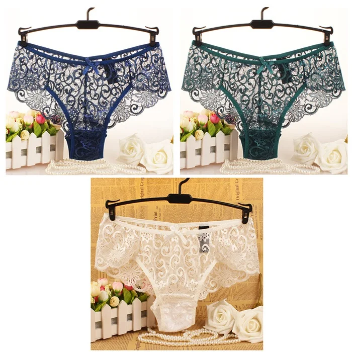Полный кружевные трусики с Европейский размеры s/M/L, 4 вида цветов, 3 шт./лот новые женские нижнее белье - Цвет: navy green white