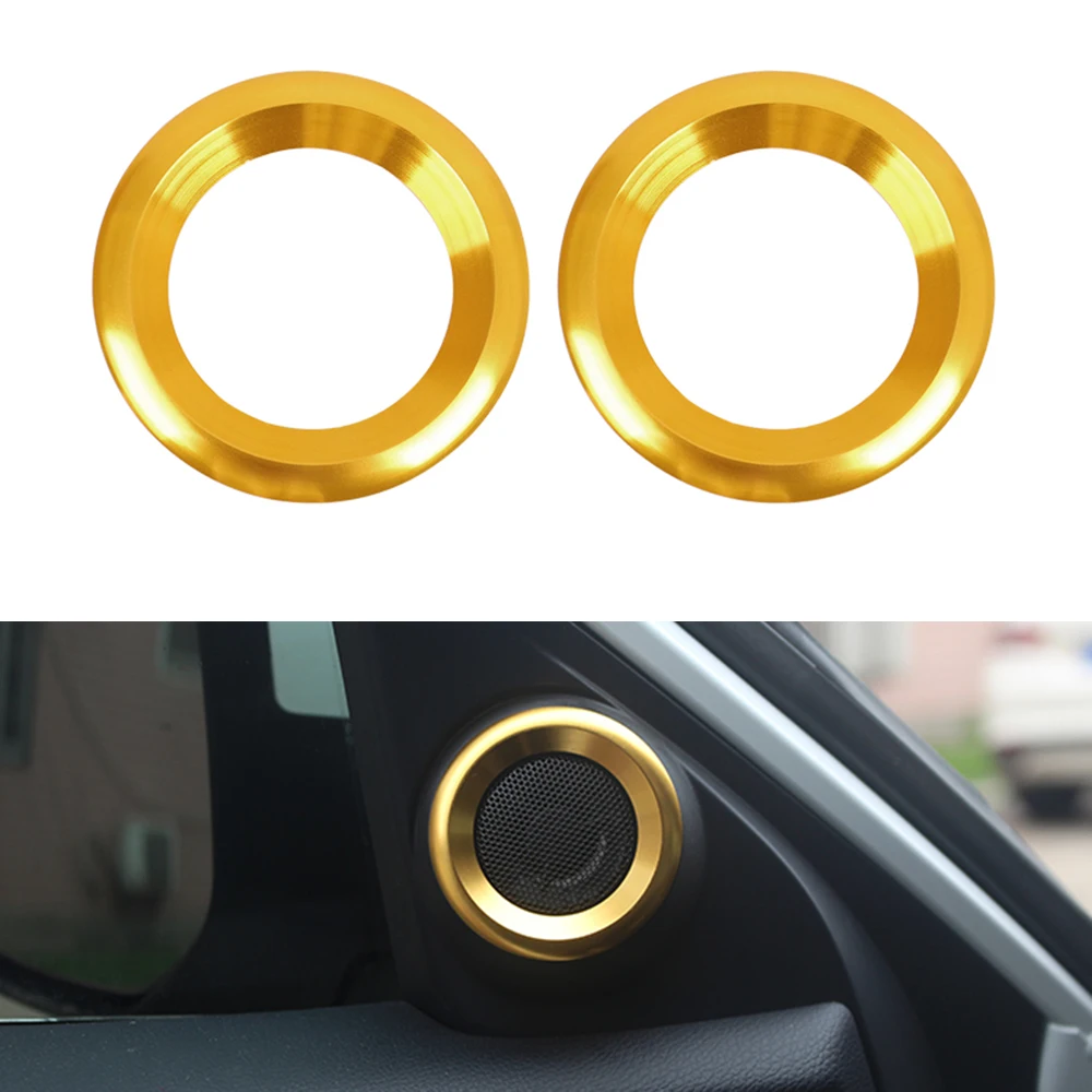 1x Decorations Circle Trims Loudspeaker Anodized Aluminum Car Door Audio Speaker Rings Trims for Honda Civic