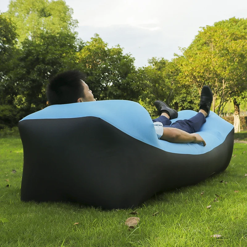 240*70cm Inflatable Lazy Bag Air Banana Sofa 190T Nylon Laybag Sleeping Camping Portable Beach Bed Lounger | Спорт и развлечения