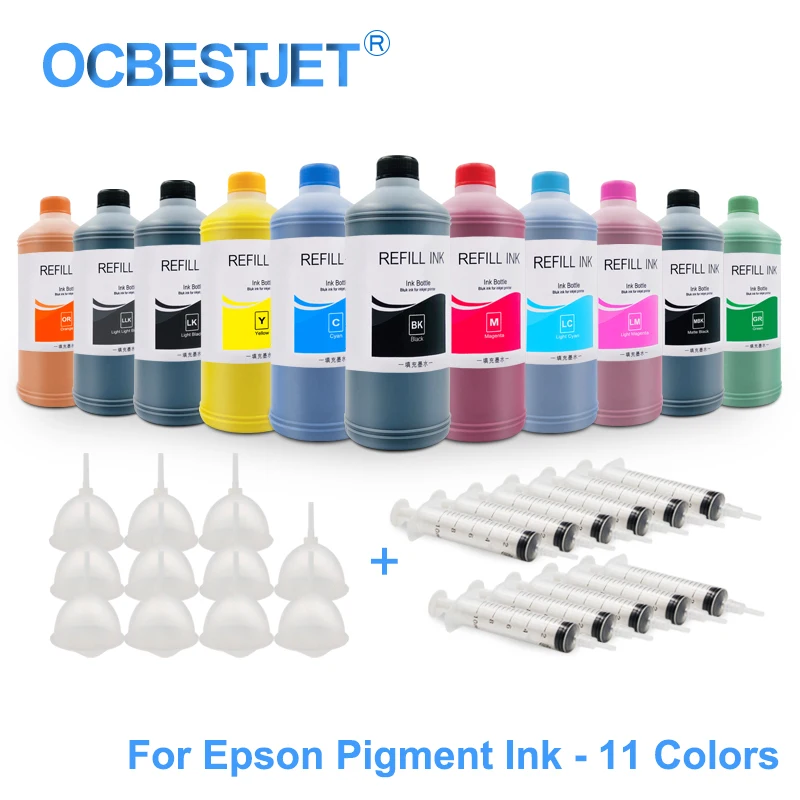 

11x500ML Universal Pigment Ink Refill Ink Kit For Epson Stylus Pro 7900 9900 7910 4900 4910 SureColor P6000 P7000 P8000 P9000