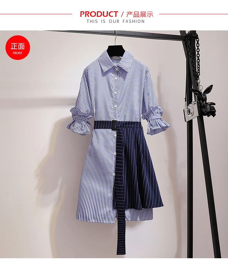 Платье рубашка с отложным воротником винтажное мини платье в полоску для женщин