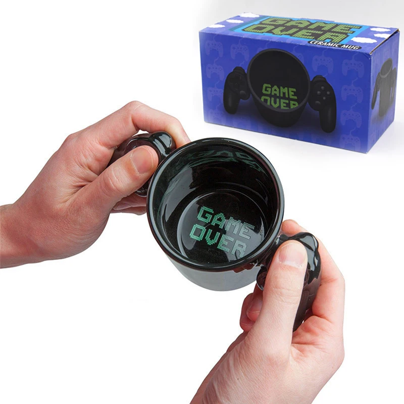 Кружка Game Over Coffee с ручкой контроллера керамическая чашка для бойфренда кружка
