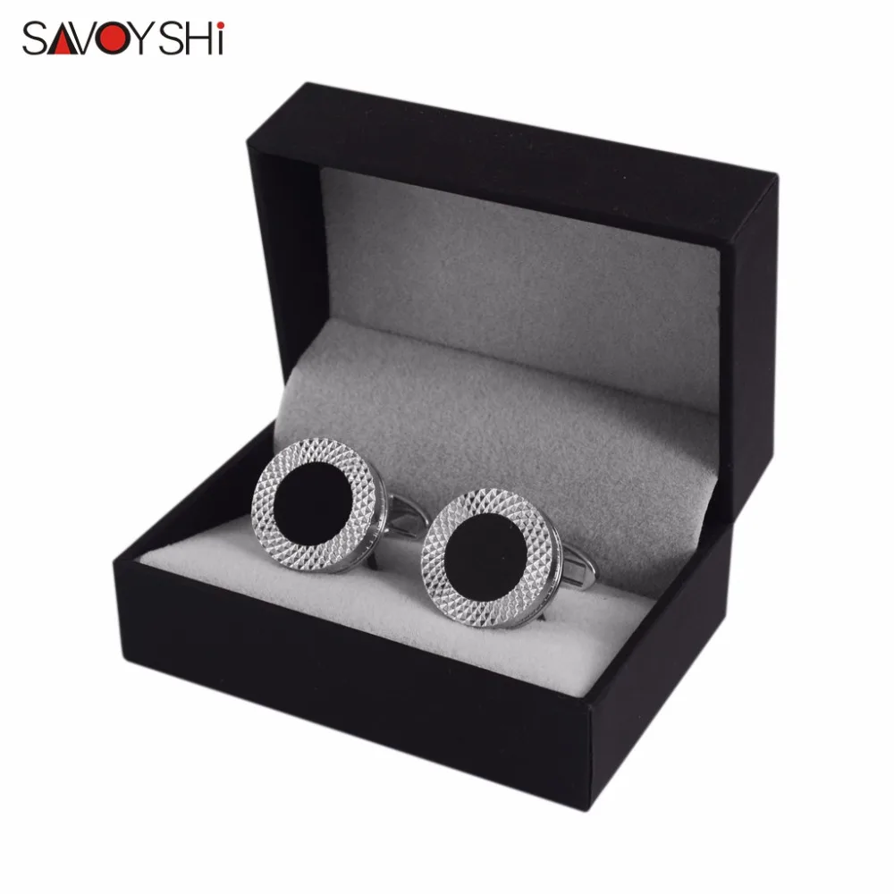 SAVOYSHI роскошные круглые запонки для мужской рубашки каменные манжеты пуговицы Высокое качество модные свадебные запонки подарок бренд мужские ювелирные изделия