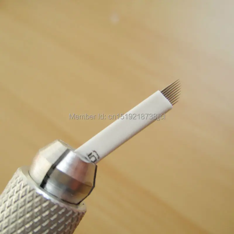 

Free Shipping 100 pcs/lot 9 pin Needles 3D Eyebrow Embroidery Blades For Permanent Makeup Manual Tattoo Pen