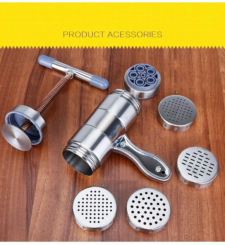 

Household Stainless Steel Manual Pasta Machine Hand Pressure Noodle Machine Noodle Maker With 5 Models