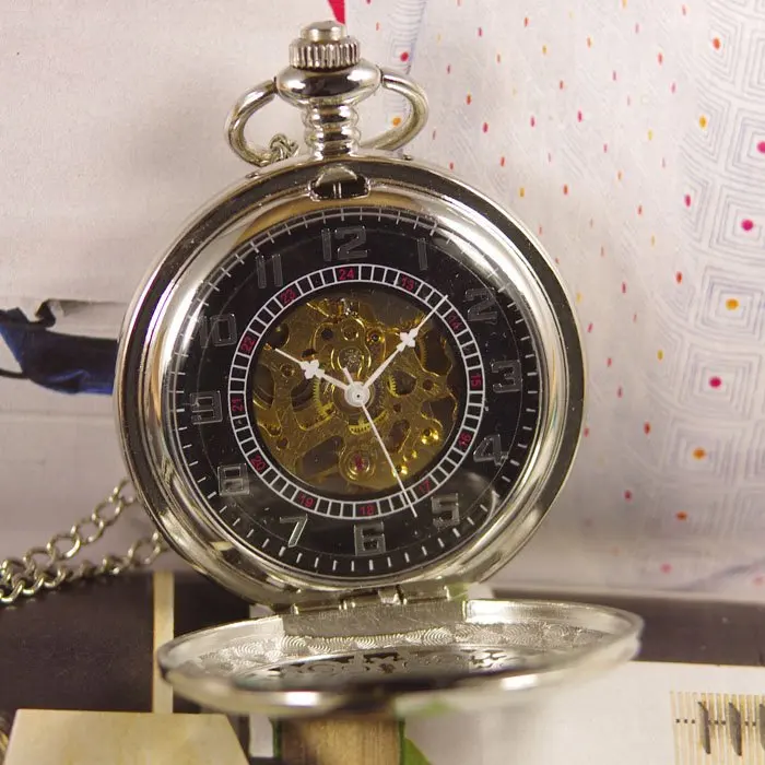 Часы наручные механические wp022 золотистые карманные в стиле стимпанк с цветами