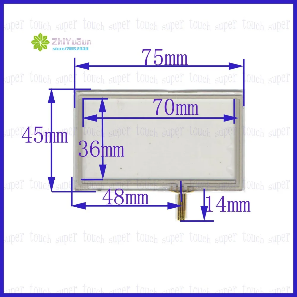 ZhiYuSun wholes 3219 75 мм * 45 3 2 дюймов 4 lins сенсорный экран Стекло touchsensor 75*45 стеклянный