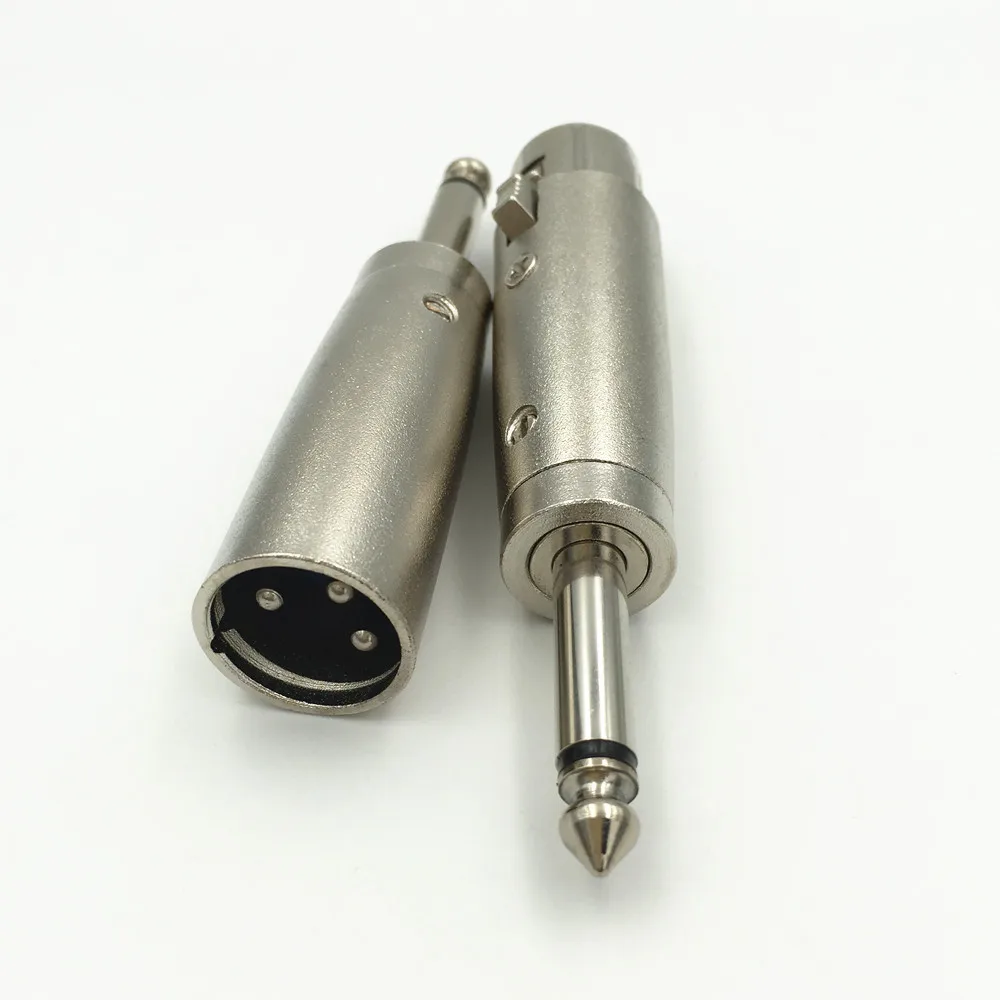 1 пара 6 35 мм моно штекер к 3Pin XLR + Гнездо аудио кабель адаптер микрофона