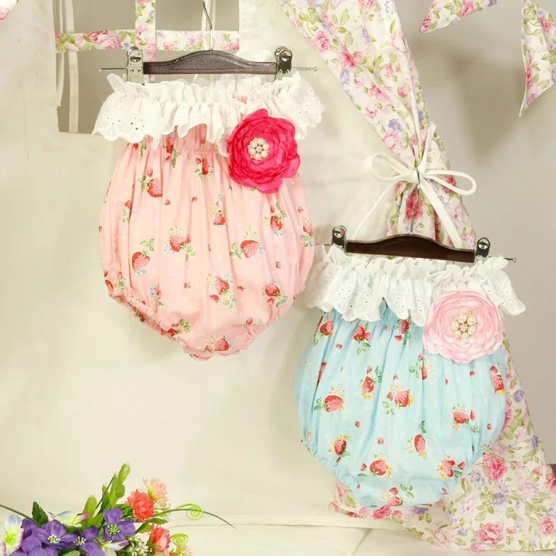 

New Fashion Toddler Romper Baby Strapless Strawberry Onesizes with Big Flowers Kids Girls Jumpsuit Baby Clothes