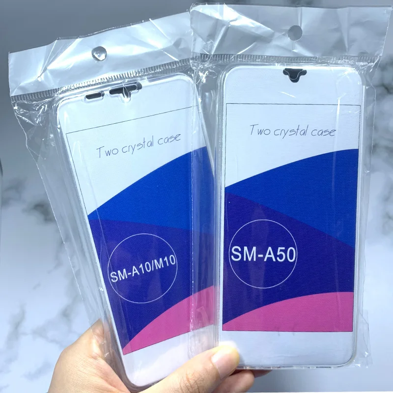 Прозрачный мягкий чехол с полным покрытием корпуса 360 градусов для Samsung A10 A20 A30 A50