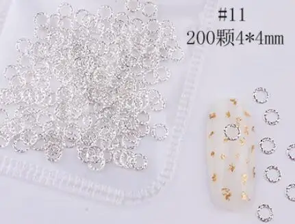 style11 3D Шпильки для ногтей, пустотелая металлическая заклепка, металлическое украшение/золотисто-серебристые шпильки/геометрический маникюр в золотой оправе, сделай сам, дизайн ногтей - Цвет: style11