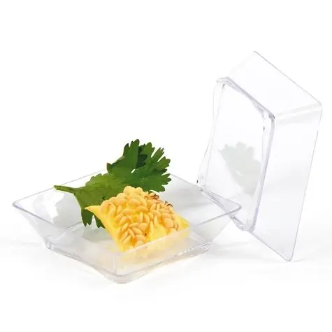 

50pcs/lot 2.28inch Table Dish Dessert Dinner Plate Dinnerware Plastic Mini Cake Dish Dessert for Wedding Party Table Decoration