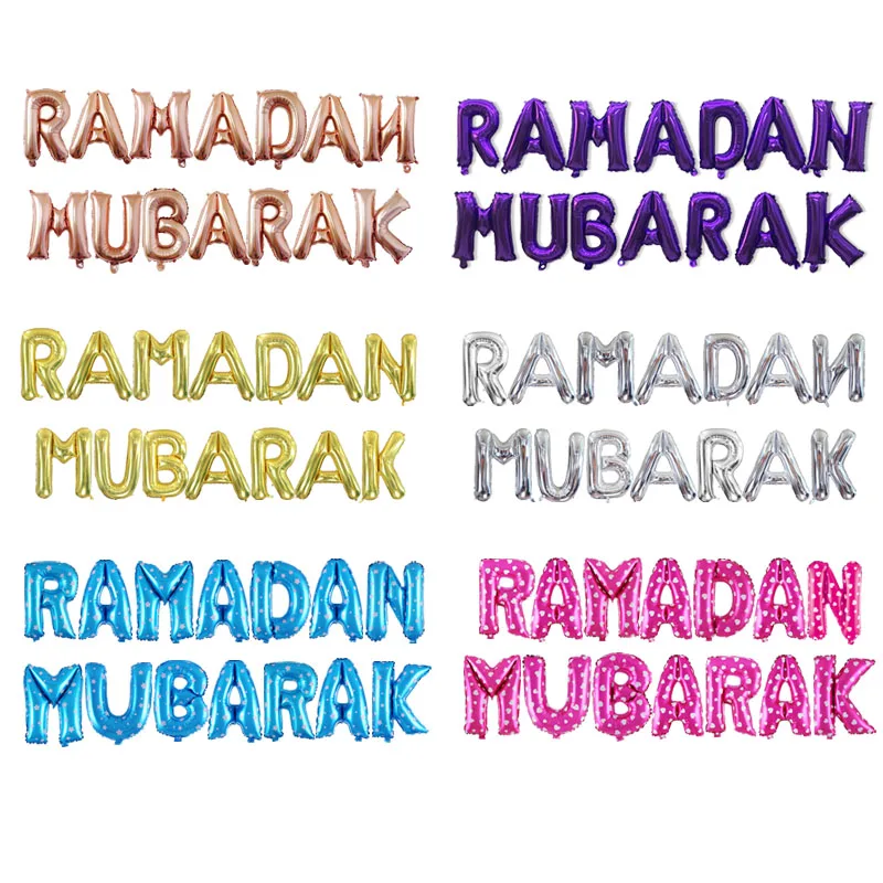 Eid al Fitr воздушные шары Рамадан MUBARAK в виде алфавита Mubarak баннеры Малый Bairam