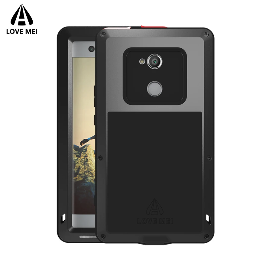 Чехол бренда Love Mei для Sony Xperia XA2 Ultra Metal Shockproof Phone Cover Anti-Fall Rugged Armor.