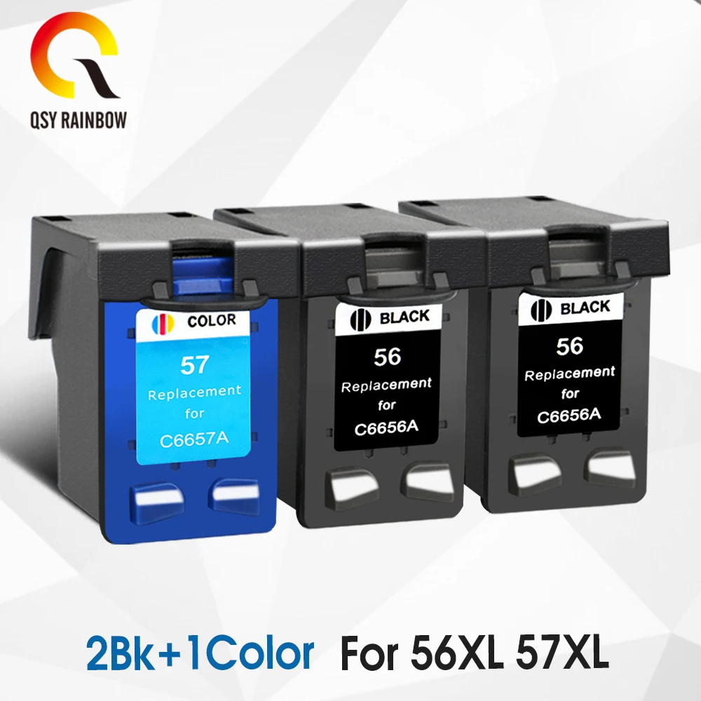 Сменный картридж QSYRAINBOW для принтера HP 56 57 Deskjet 450CI 5550 5552 7150 7350 7000 2100 220|ink cartridge|replacement