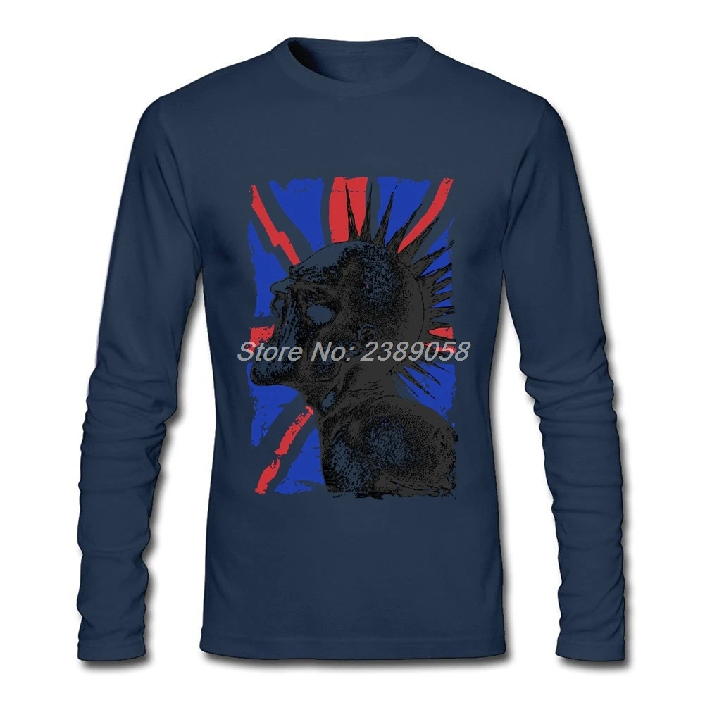 Мужская футболка с длинным рукавом роскошная в стиле панк английским флагом 2019 |