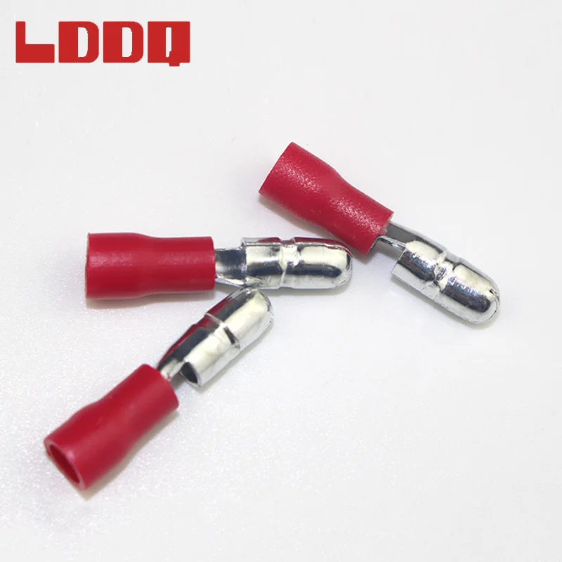 LDDQ 100 шт. красные пули стыковые обжимные клеммы штекер изолированный провод