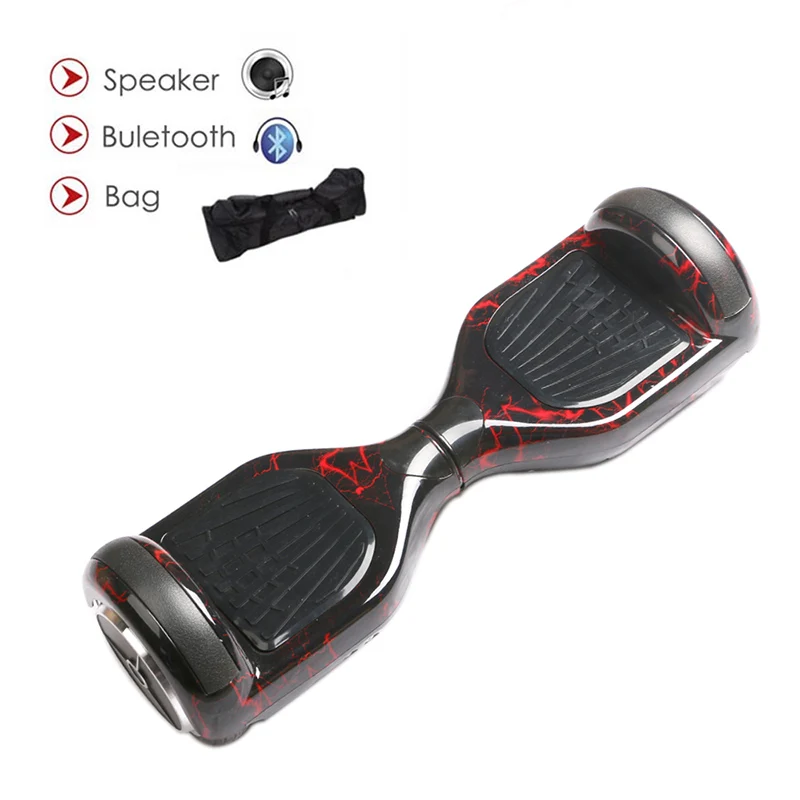 Black Red Lightning Ховерборд 6,5 дюймов Bluetooth динамик Электрический скейтборд гироскутер за бортом Электрический Скутер Ховерборд два колеса Oxboard - Цвет: Black Red Lightning