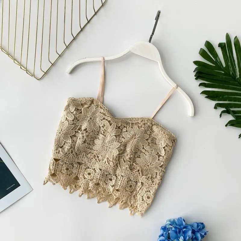 LUOSHA женские 2019 новые сексуальные открытые кружевные цветочные Camis обрезанный