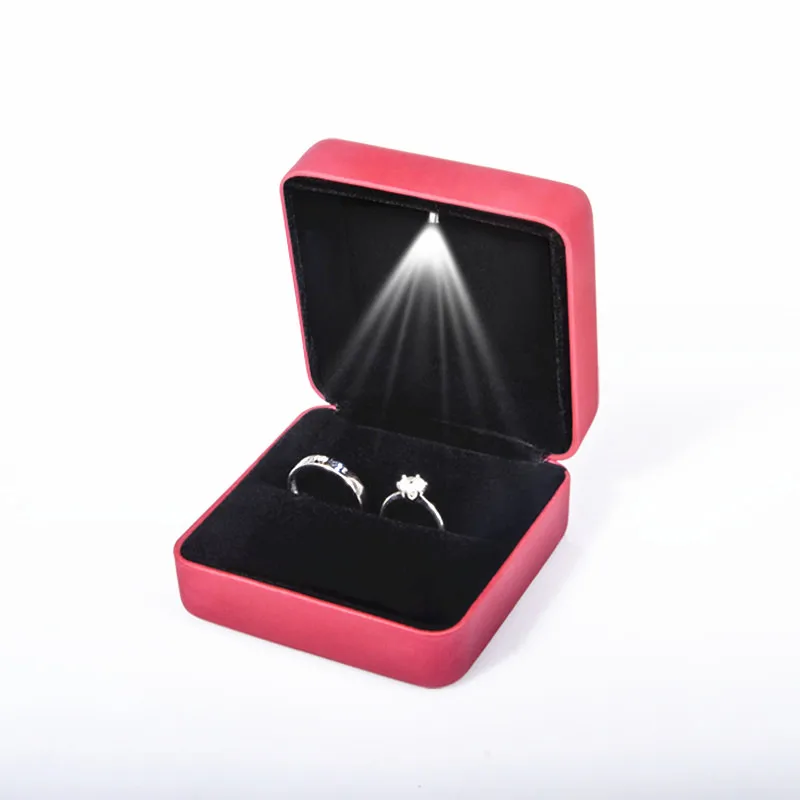 50 шт Светодиодный свет свадебные коробка для кольца сережек кулон Цепочки и