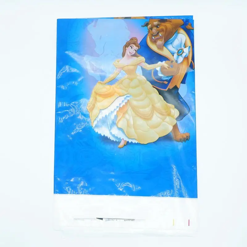 Beauty and Beast 108*180 см мультфильм Единорог розовая пластиковая Скатерть Обложка вечерние украшения для детей день рождения украшения поставки - Цвет: Beauty and Beast