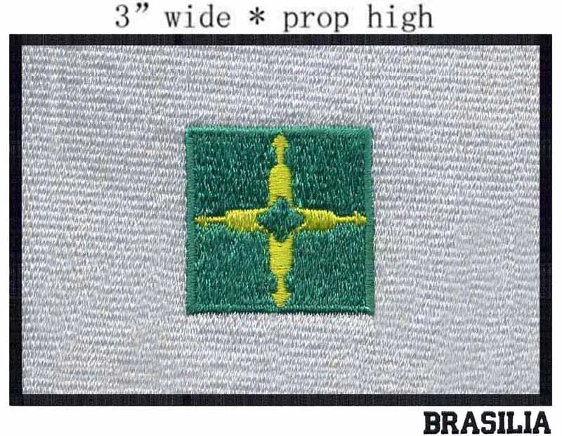 Бразильский флаг бразильский 3 дюйма широкая вышивка патч для глажки вышитая